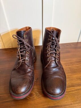Walk-Over Brown Leather Boots USA Vibram Sole Lace Up Heritage 11